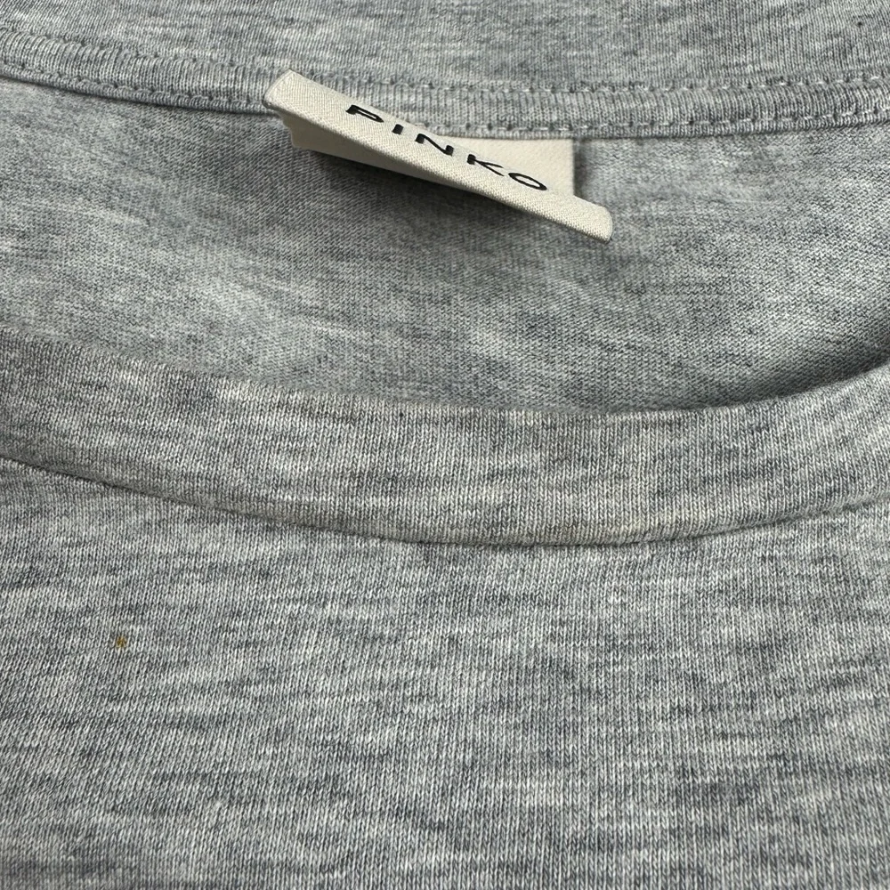 Pinko Italy Shirt Knit Top Tee Zafira Jersey Heather Marled Light Grey Puff - Picture 5 of 9